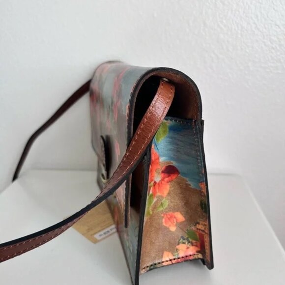Patricia Nash Locri French Riviera Print Leather Crossbody / Satchel Convertible - Picture 3 of 4